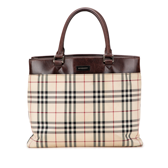 Pre-Loved Burberry House Check Canvas Tote - Picture 1 of 11